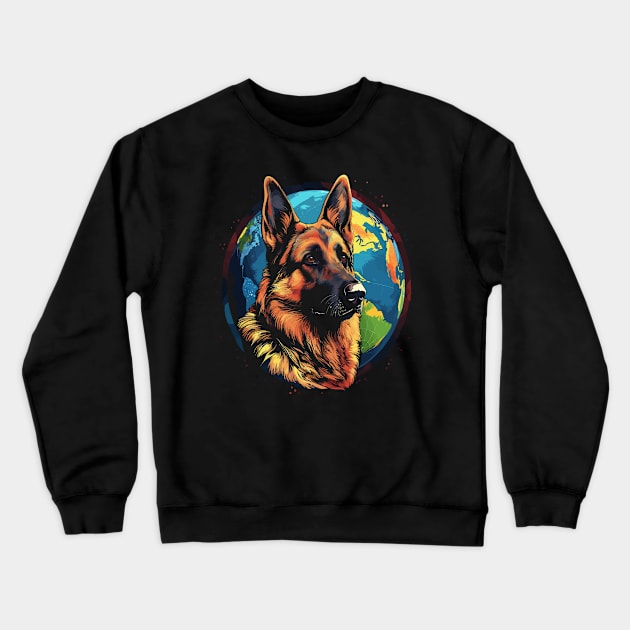 German Shepherd Earth Day Crewneck Sweatshirt by JH Mart